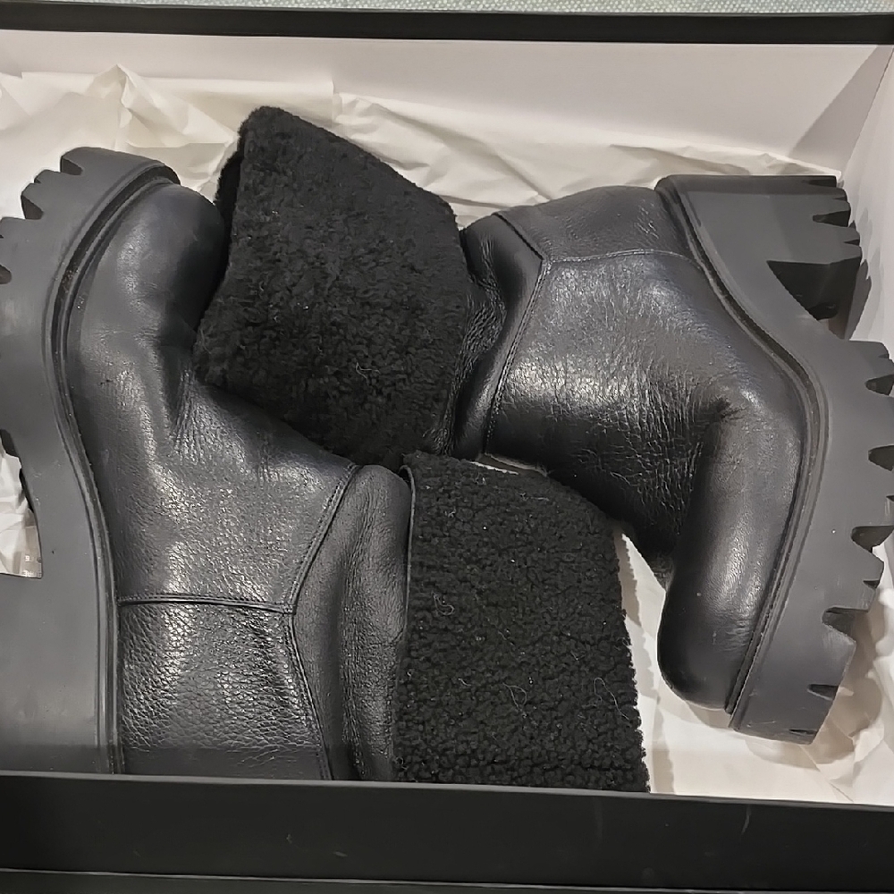 Mackage Black Chunky Heel Boots
